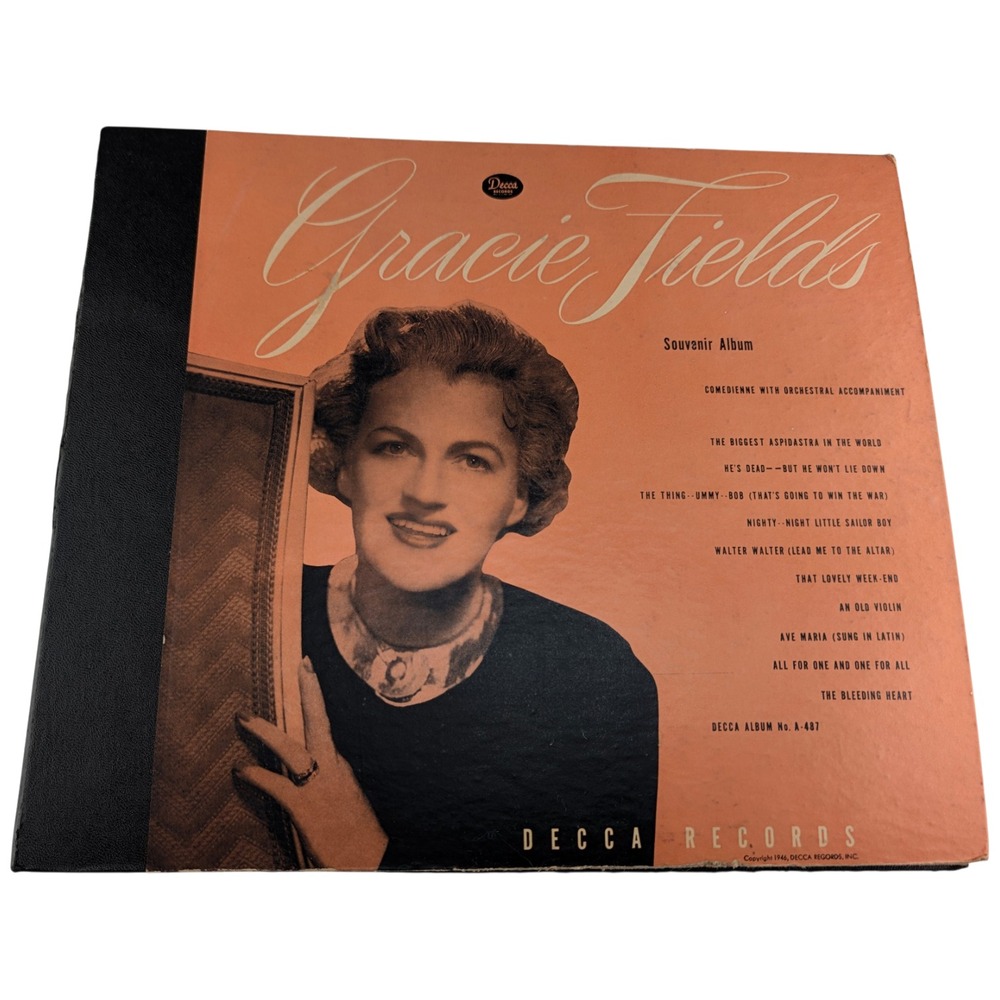 Gracie Fields Souvenir Album Decca A487 1947 Complete 5 Shellac 78 RPM Records